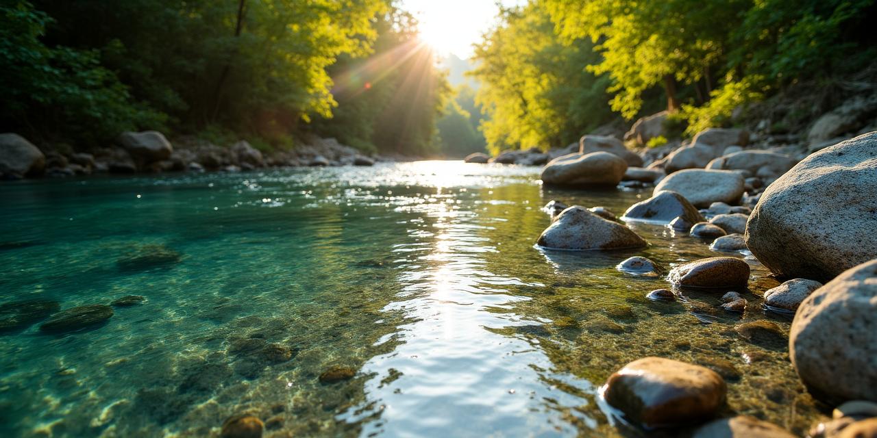 Clear mountain stream representing low visibility conditions for fishing